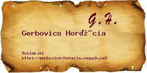 Gerbovics Horácia névjegykártya
